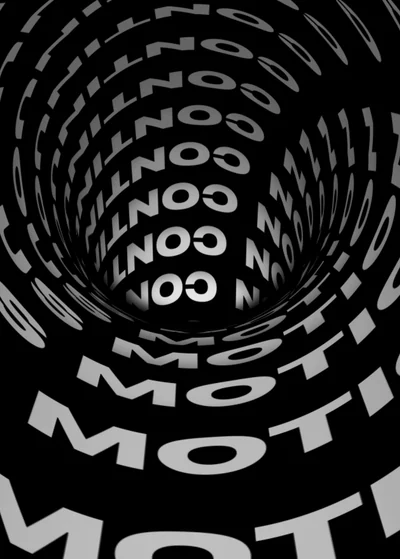 Motion typography spiral